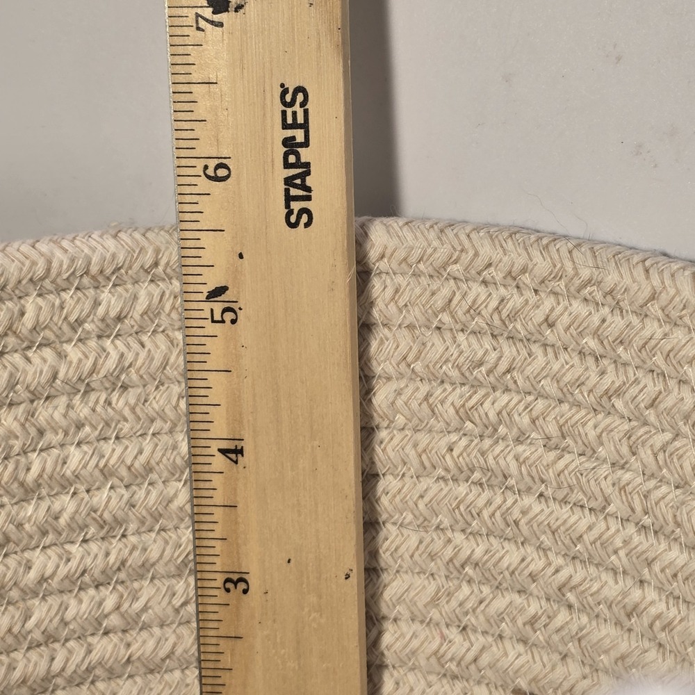 Woven Braided Rope Easter Bunny Rabbit Basket 8" Diam 5.75" H - Picture 13 of 13